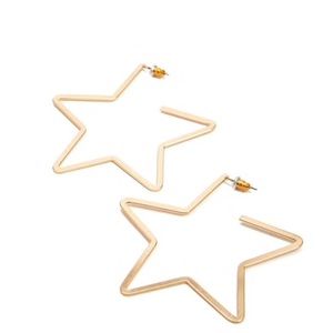 Gold Star Hoop Earrings